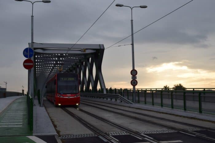 Old Bridge, Tram, Starý Most, Sights in Bratislava, Slovakia