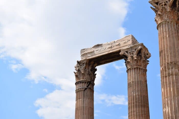 Sights in Athens, Greece, Olympeion, Temple of Olympian Zeus, Olympieion