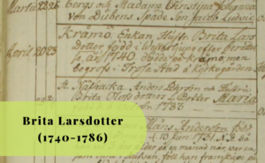 Brita Larsdotter, 1740-1786, Släktforskning