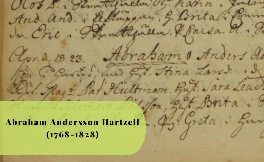 Abraham Andersson Hartzell, 1768-1828, Släktforskning, Hartsö, Hartzö