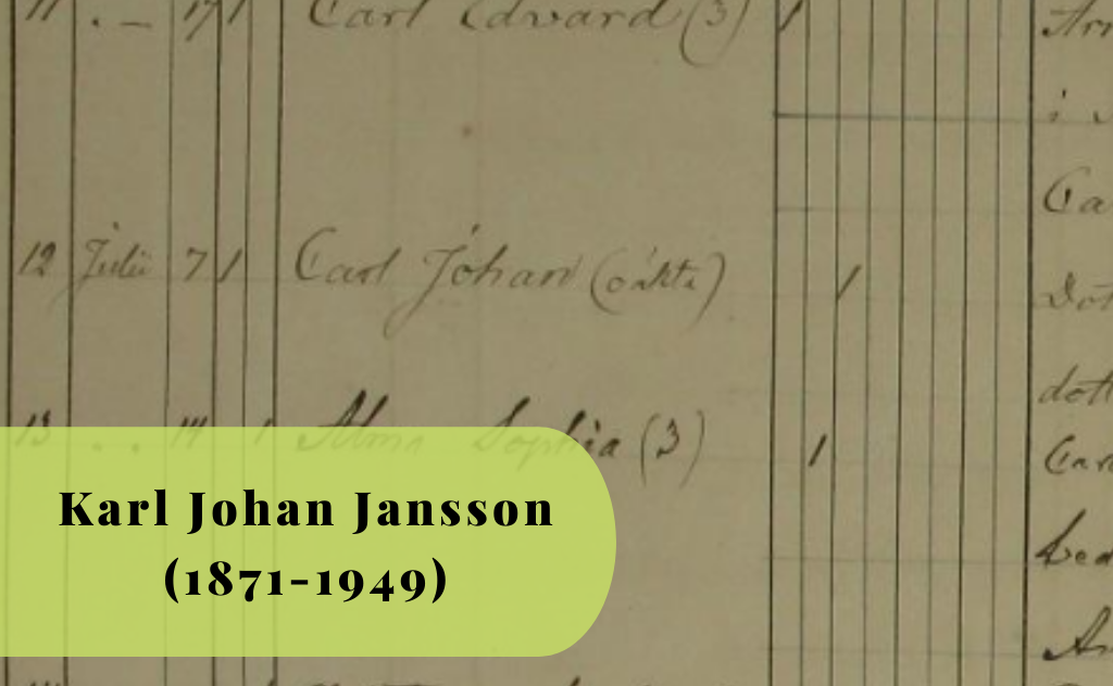 Karl Johan Jansson, 1871-1949, Ömanstorp, Skogstorp