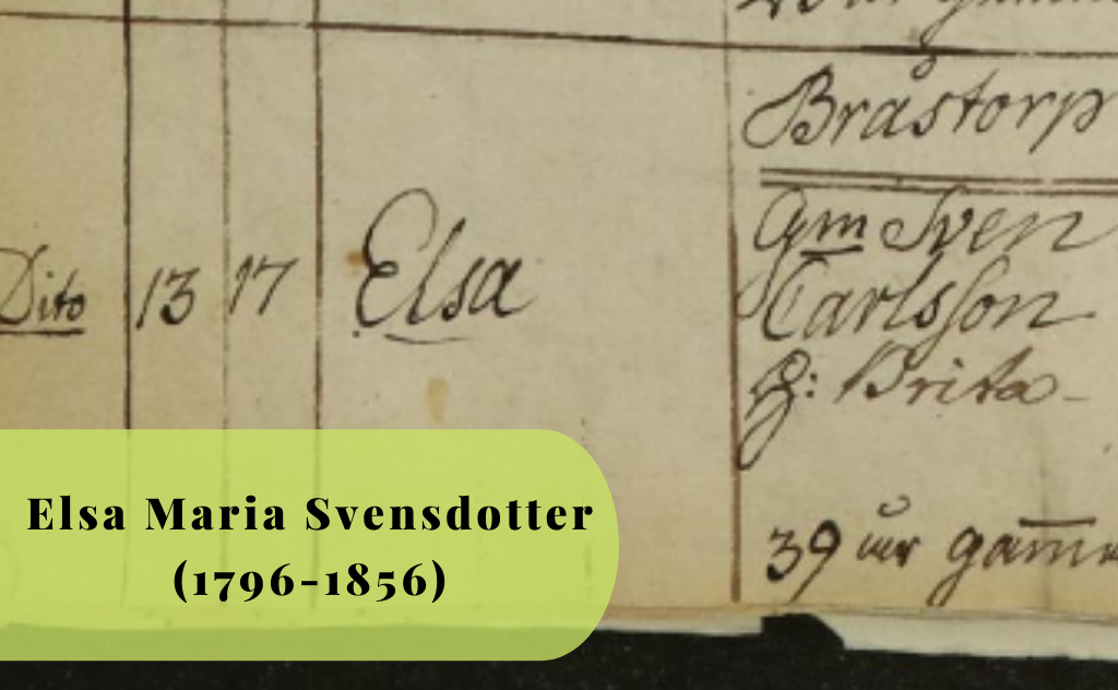 Elsa Maria Svensdotter, 1796, 1856, Släktforskning, Tving, Jämsunda, Bråstorp