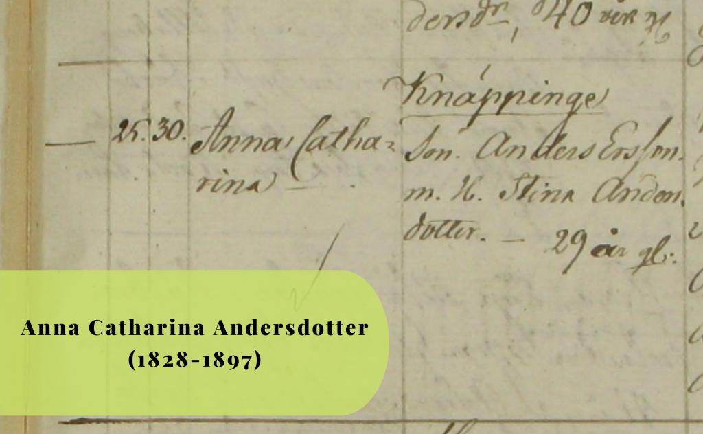 Anna Catharina Andersdotter, 1828, 1897, Släktforskning, Rossholmen