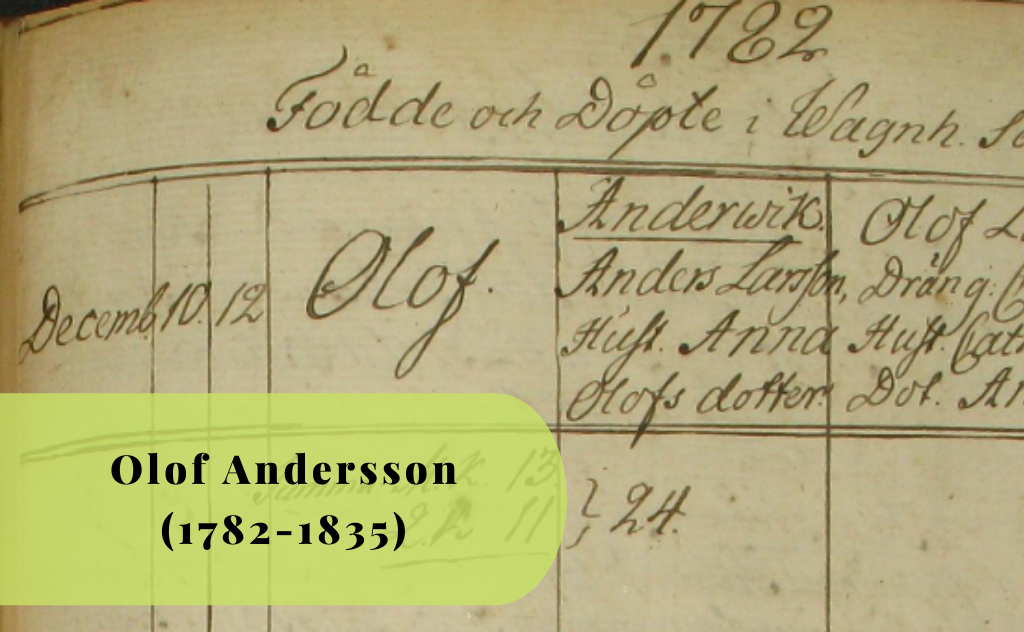 Olof Andersson, 1782, 1835. Släktforskning, Andervik, Vagnhärad