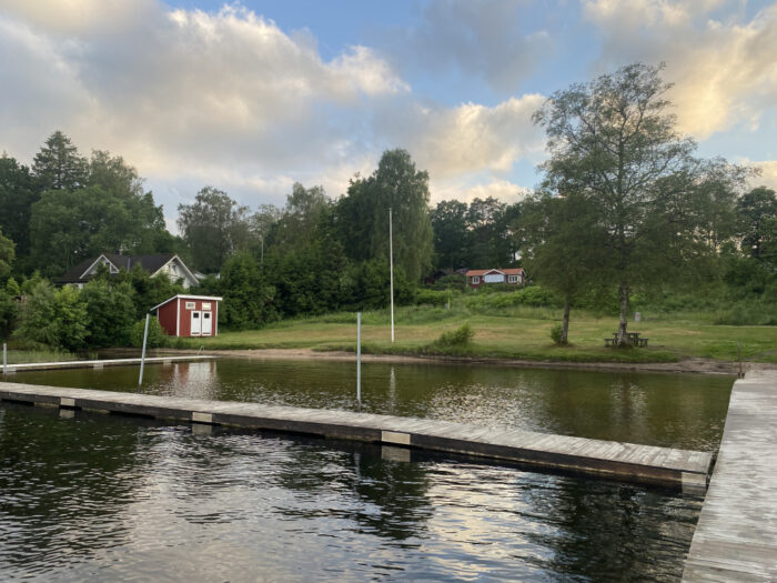 Talbo, Bohuslän, Sweden, Lake, Beach, Badstrand