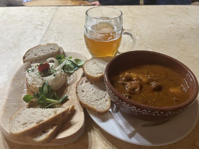 Slovak Adventure 2025, Bratislava, Slovakia, goulash, Nakládaný Hermelín, Pivo, Beer