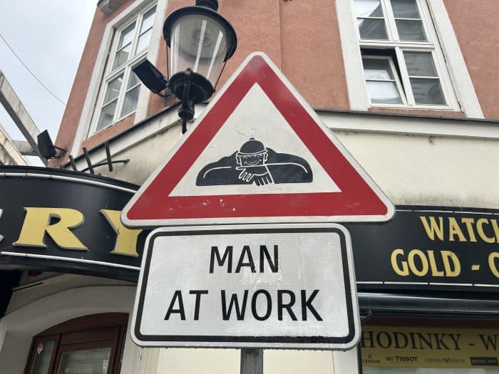 Čumil, Bratislava, Slovakia, Man at Work